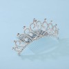 Jumwrit Silver Pearl Rhinestone Crown Hair Comb Glitter Princess Wedding
