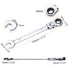 sourcing map Flex-Head Ratcheting Wrench 9mm 180° Rotating Head Metric