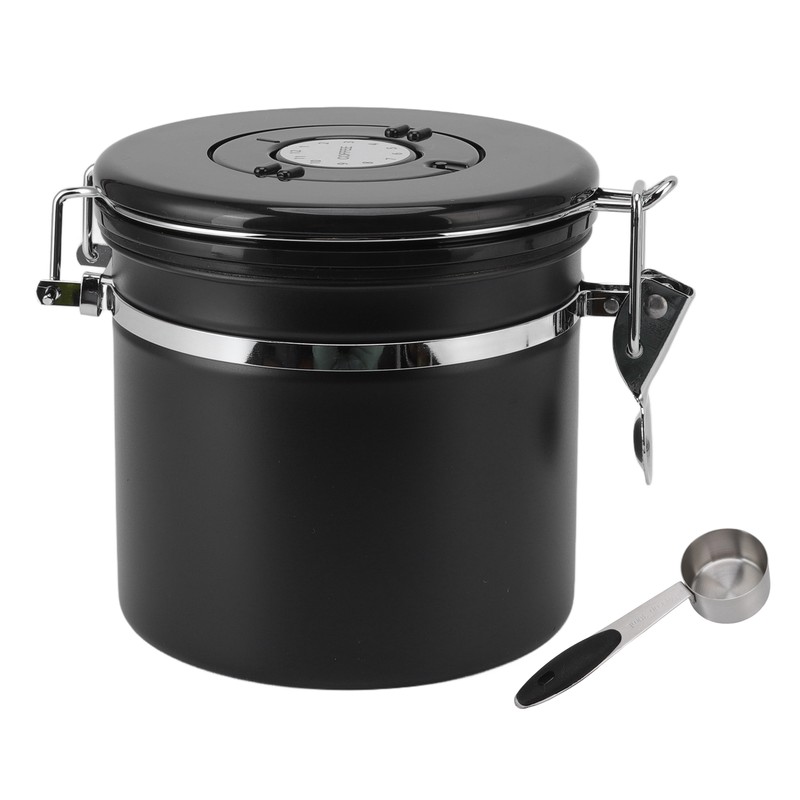 1.2L Coffee Canister Stainless Steel Sealing Storage Jar Food Storage