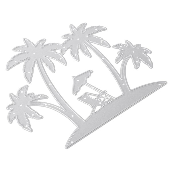Anneome Beach Themed Metal Cutting Die Coconut Tree Embossing Mold