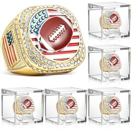 Landical 6 Set Championship Rings with Display Case and Stand