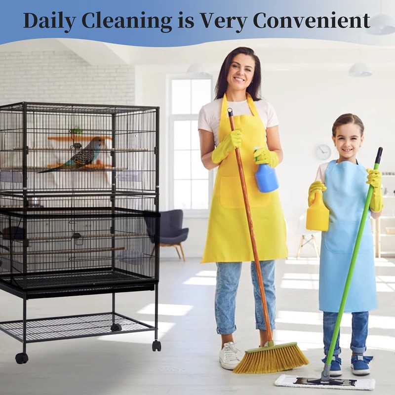 Daoeny Large Bird Cage Cover, Bird Cage Seed Catcher, Adjustable