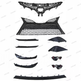 FOFUYEY 11PC For Camry SE 2018-2020 Front Gloss Black Grille Bumper Headlight Lower trim
