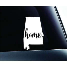 Home Alabama State Montgomery Silhouette Symbol Sticker Decal Car Truck Window Computer Laptop (White)