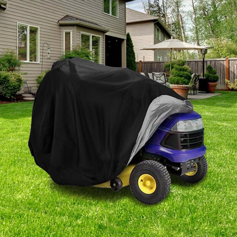 Hoypeyfiy Lawn Mower Cover Waterproof UV-proof Drawstring Protective Cover Lawnmower