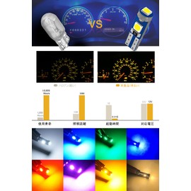 T5 LED Meter Sphere, T5 Bulb, LED T5, 74, 73, 2723, 2721, W3W LED Bulb, Meter Sphere, Panel, Wedge, Air Conditioning Sphere, T5 LED, White, 3030 Chip, 3 Rows, High Brightness, 12V for Car, Motorcycle,