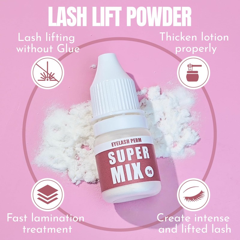 Lomansa Eyelash Lifting Powder, Lash Lift Powder, Super Mix, with