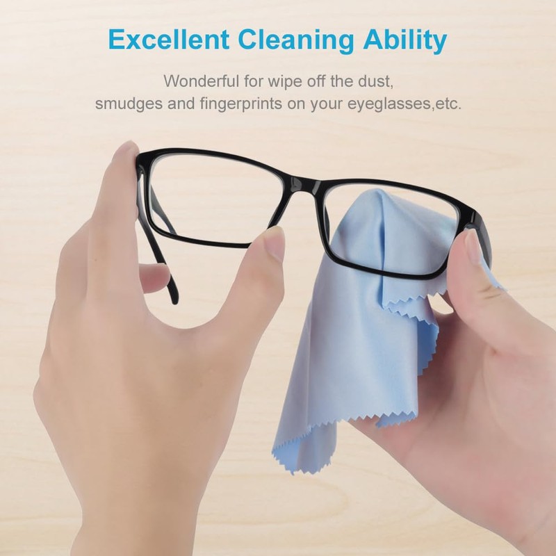 Mcyye 8 PCS Microfiber Cleaning Cloth for Glasses (6"x7"), Premium