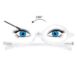 OCCI CHIARI Eye Make Up Reading Glasses Women Magnifying Eyewear Rotatable Cosmetic Eyeglasses 100 125 150 175 200 225 250 275 300 350 400 500 600(Clear 2.0)
