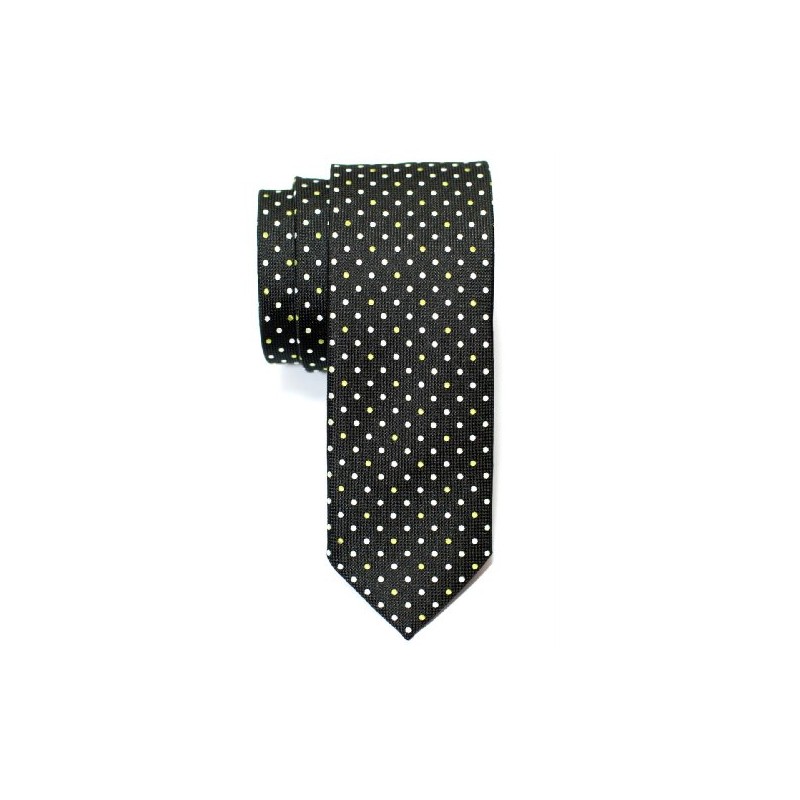 Premium Skinny Woven Tie Three Colors Dot Pattern 5 cm