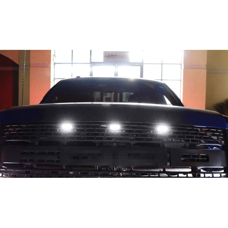 iJDMTOY Clear Lens 60-SMD LED Front Grille Running Lights and