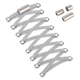 Widamin 2 Pairs of Elastic Shoelaces for Adults and Children, No Tie Shoelaces with Metal Capsules, Length 100 cm, Grey01x 2Pair