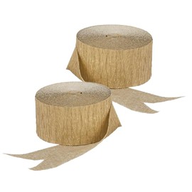 USA-Made Teal Peacock and Metallic Gold Crepe Paper Streamers