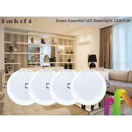 My Lighting LED Ceiling Downlights,Recessed Downlights,Cool White 6500K, Round Non-Dimmable Downlight, IP20 Downlights, (12W LED Downlight, Pack of 4)