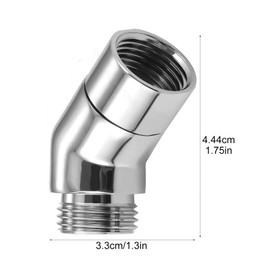 Shower Head Adapter, Shower Head Extension Arm Rustproof Shower Hose Connector, G1/2" Shower Arm Extension Pipe Fittings for Wall Mounted Handheld Showerhead Arm Extension Elbow Connector, 135 Degree