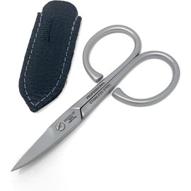 Professional Nail and Cuticle Scissors Luxury Stainless Steel Manicure Tools in SHPITSER Genuine Leather Case Made in Italy (Nail Scissors)