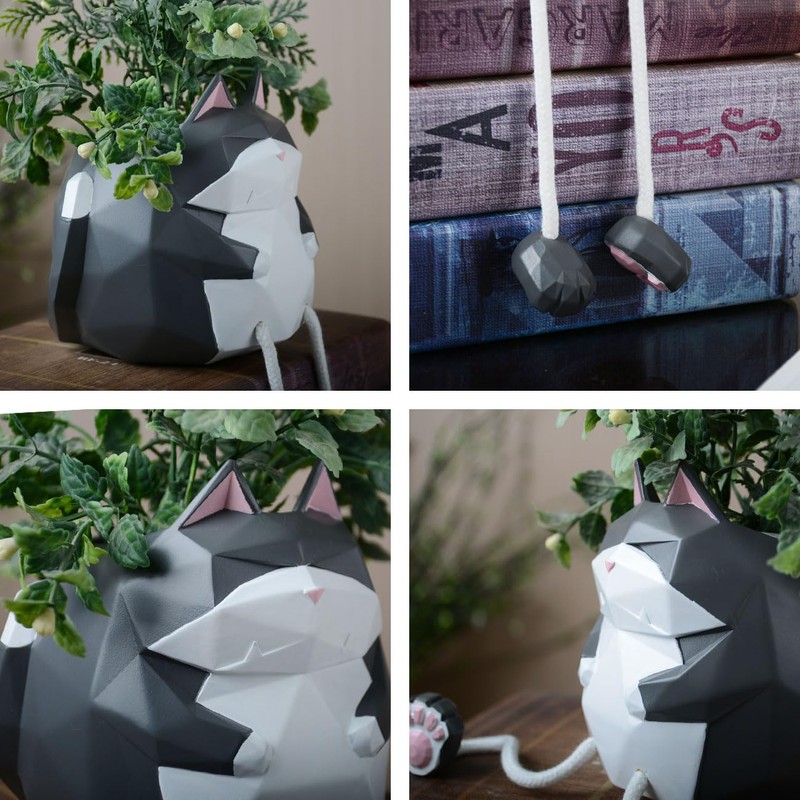 HAUCOZE Animal Planter Succulent Pots Flower Gifts Cat Sculpture Decor