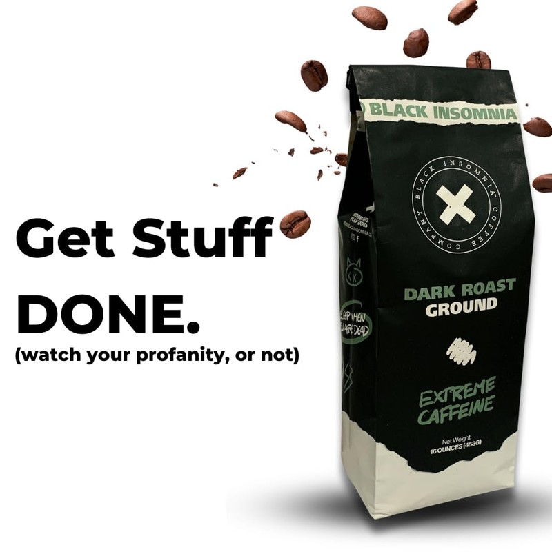 Black Insomnia Ground Coffee - The Strongest Coffee in the