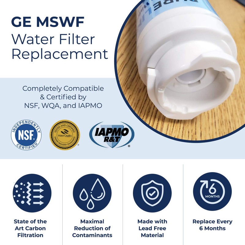 Pureline MSWF Water Filter Replacement. Compatible with GE MSWF, 101820A,