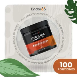L- Citrulina Malato Endaroo en Polvo 300 g | 100% Pura | Sin Sabor | Rendimiento, Energía y Bombeo Muscular