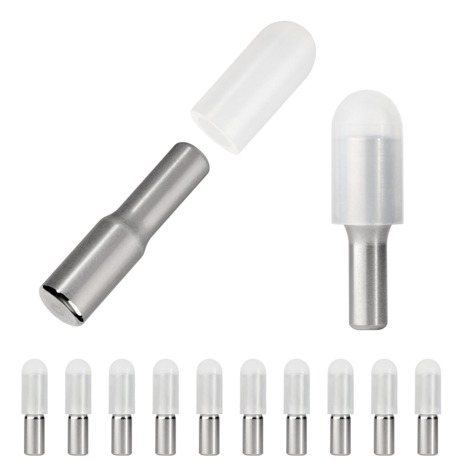 whitesnow whitesnow 5mm 1/4 Inch Stainless Steel Metal Shelf Pegs Pins