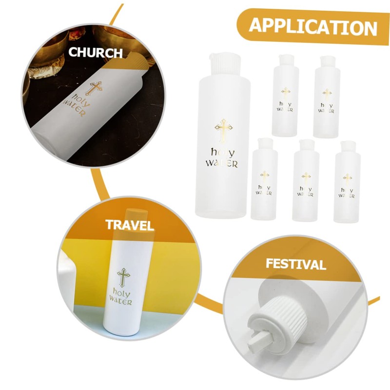 NOLITOY 6pcs Holy Water Bottles Refillable Containers for Baptism Decorations
