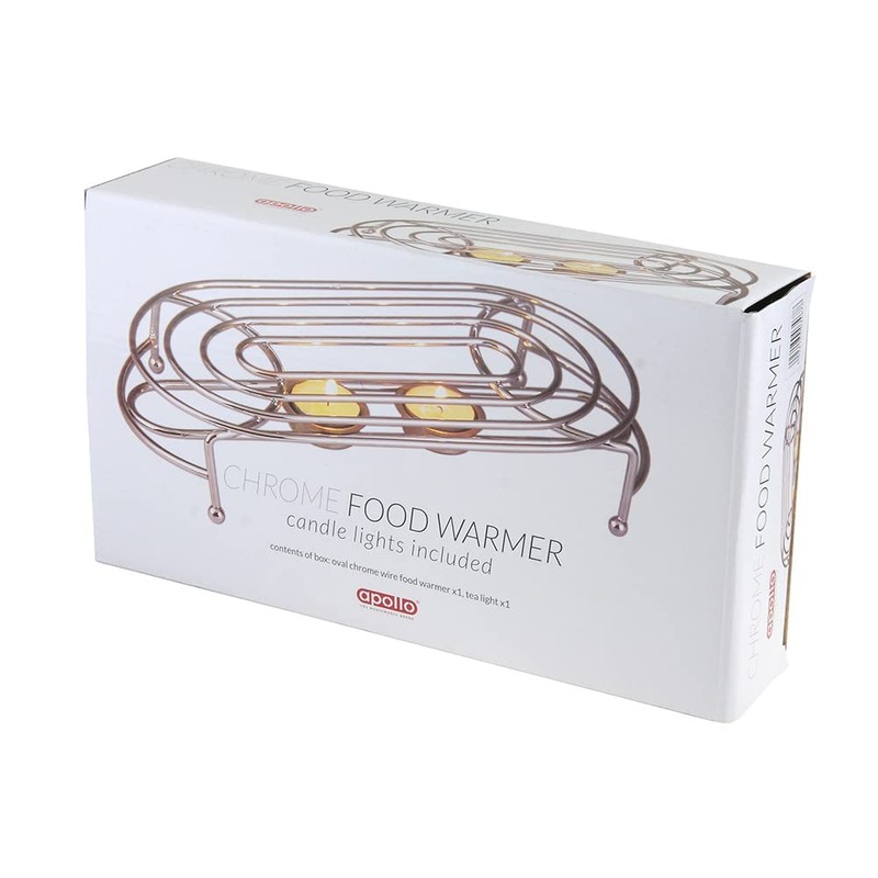 apollo THE HOUSEWARES BRAND Food Warmer, Oval, Perfect for Tabletop,