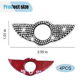 4PCS Bling Car Inner Door Lock Covers, Crystal Rhinestone Pull Rod Bolt Sticker, Sparkly Car Door Lock Pin Cap, Universal Auto Door Bolt Cap Decoration for C Class C200L C260L GLC260 (White)