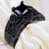 Couple Ring Bridal Sets His And Hers Women Black Gold