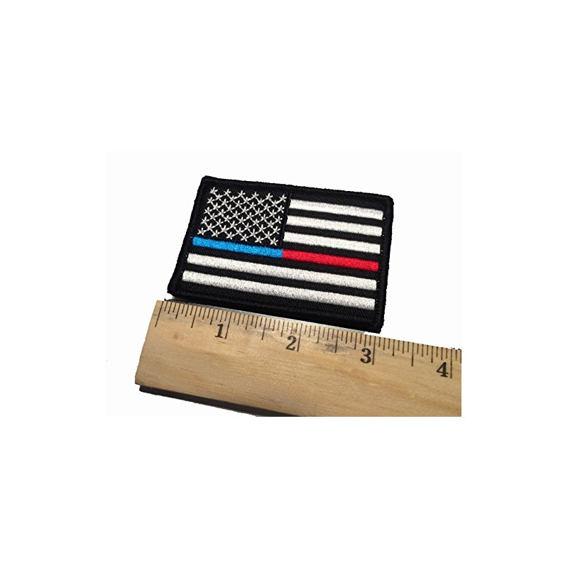 2x3" Thin Red and Blue Line Hook/Loop Patch United States