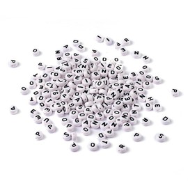 Handicraft Emporium | Flat Round Alphabet Acrylic Beads | Approx 50g | A to Z Mixed Letters