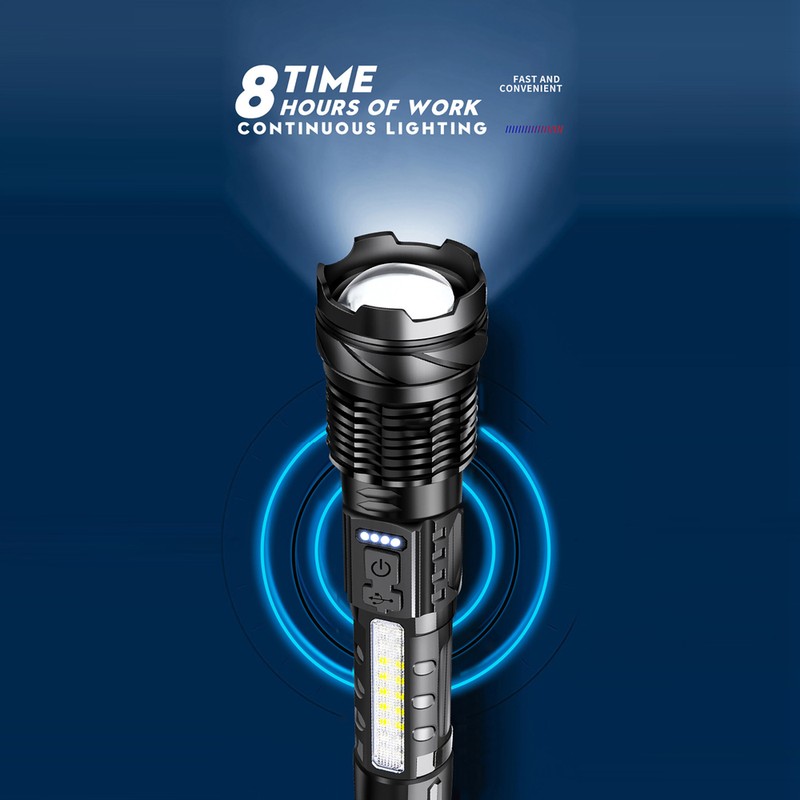 Dual Light Source Flashlight Portable High Brightness Light Outdoor Telescopic