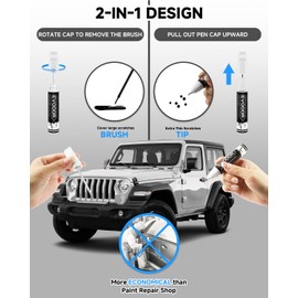 EVOOOR PW1/SW1 Stone White Touch Up Paint Compatible with JeepExact Match 2 in 1 Touch up Paint for Chips and Nicks Repair