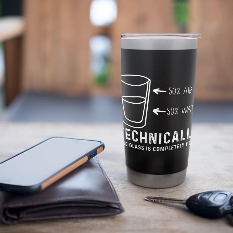 Glass Water Half Full Empty Technical Realist Technician Stainless Steel