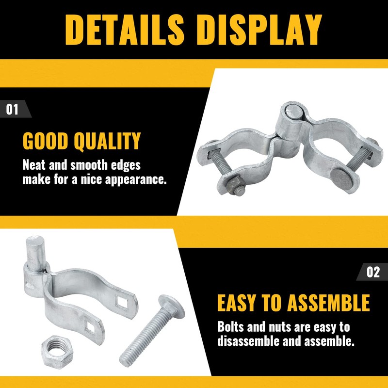 VIVIDA 1-3/8" Chain Link Fence Gate Hinge Kit, Include Female