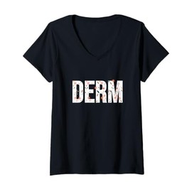 Womens Derm Dermatology Cosmetic Dermatologist Floral Derm V-Neck T-Shirt