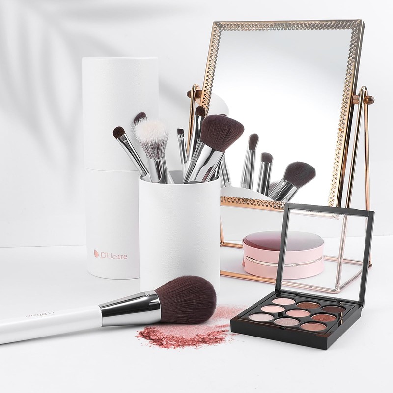 DUcare Cosmetic Brushes 9-Piece Set Makeup Brushes White Pearl Cosmetic