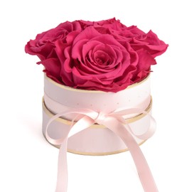 Rosmarie Schulz Heidelberg Rose Box, White Round Infinity Rose, Flower Box Preserved Rose