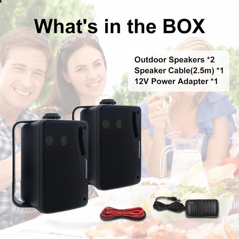 Herdio 3.5-inch Outdoor Bluetooth Speakers, Unpowered Wired Waterproof, 200 Watts,