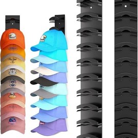 Hat Organizer for Baseball Caps 2Pack, Hat Rack for Wall with Strong Adhesive Hold up to 20 Hats, Hat Hanger Holder Display for Door Closet. - Style: 2pcs-matte