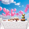 Tinoaly 4pcs Pink Bow Table Cloth, Waterproof Rectangle Plastic Table