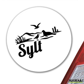 Huuraa Aufkleber Sylt Strandmotiv Geschenk 10cm Sticker Sylt Geschenkidee