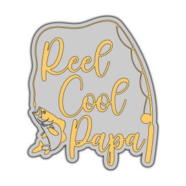 Reel Cool Papa Sarcastic Funny Vinyl Decal Waterproof Sticker For Car Bike, SUV, Truck Helmet, Laptop, Water Bottle, Notebook, Window, Bumper Sticker 5-inch