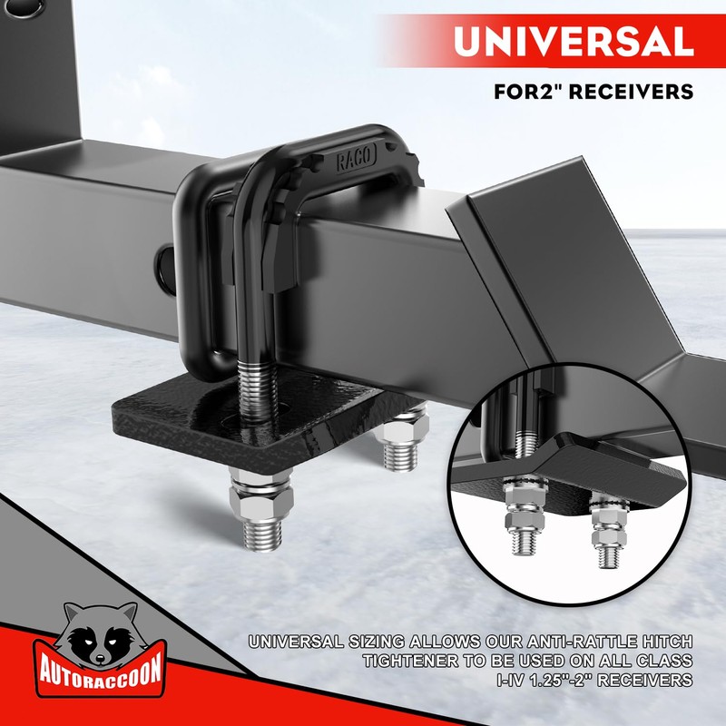 AUTORACCOON Hitch Tightener Anti-Rattle Clamp - Heavy Duty Hitch Stabilizer