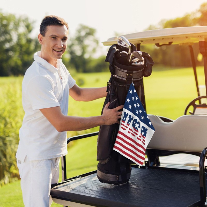 REVENEVER American Flag Golf Towel USA Microfiber Golf Towel for