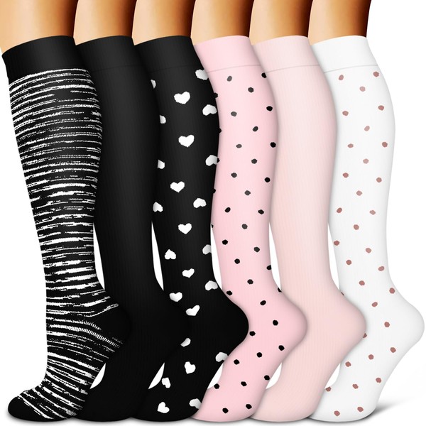 Copper Compression Dots Socks for Women & Men (6 pairs)