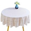 Jeloris Round Waterproof Vinyl Tablecloth, Beige Floral 60 Inch -