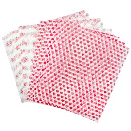 YunBey 100 Pcs Wax Paper Printed Food Wrapping Paper Greaseproof Paper Basket Liners Deli Papers Rose and Heart Type Food Wax Waterproof Paper for Bread, Gift Wrapping Tissue (21 * 25cm)