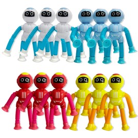 Kakukokas 12 Pcs Pop Tubes Sensory Toys Pack, Fidget Toys for Classroom Prizes,Party,Birthday,Easter Basket Stuffers,Telescopic Suction Cup Toy for 4 5 6 7 8 9 Years Old Boys & Girls