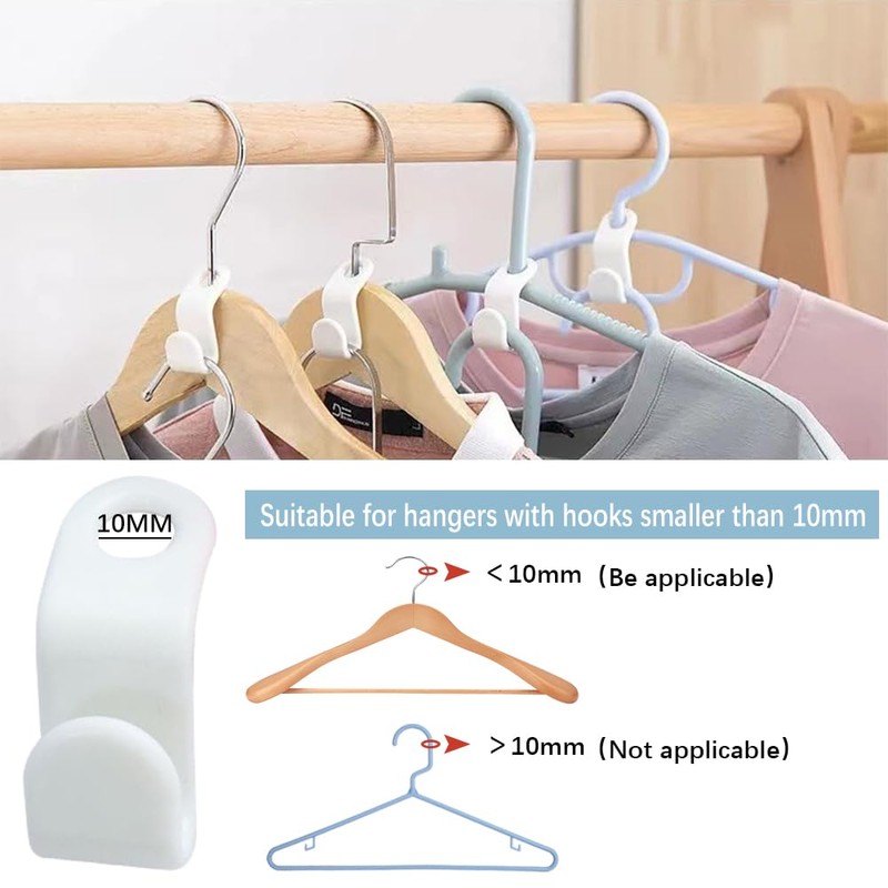 QTOETUII Clothes Hanger Connector Hooks,30Pcs Hanger Extender,Cascading Hanger Hooks,Space Saving